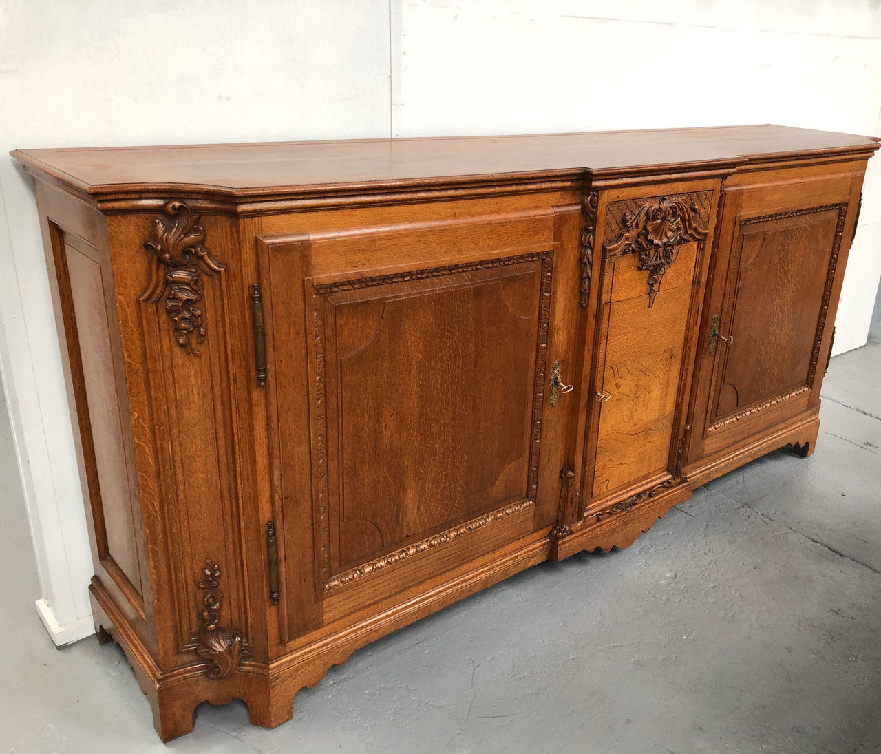 19th Century French Oak Two Drawer Buffet With Beautiful Carvings | Antique & Vintage | Moonee Ponds Antiques | Australia Wide Delivery
