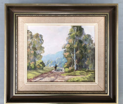 Lorraine Davies Framed Oil On Board Australian Farmhouse Landscape | Antique & Vintage | Moonee Ponds Antiques | Australia Wide Delivery