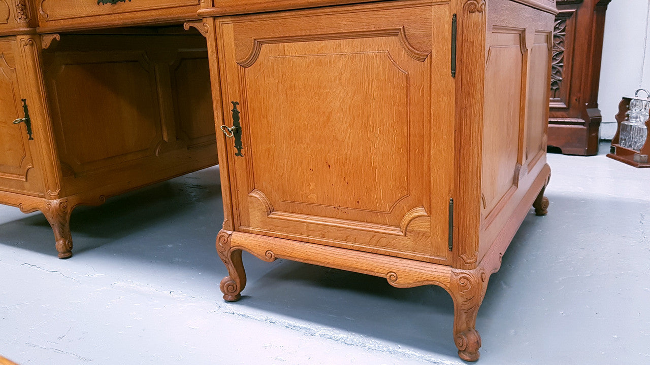 Louis XV Style Full Partners Desk With Parquetry Top | Antique & Vintage | Moonee Ponds Antiques | Australia Wide Delivery
