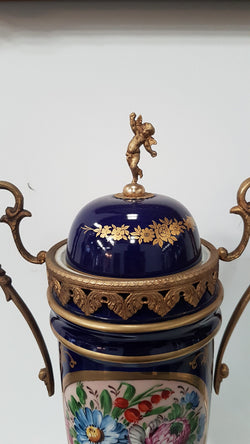 French Three-piece Sevres Style Porcelain Vase | Antique & Vintage | Moonee Ponds Antiques | Australia Wide Delivery