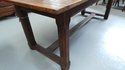 French Oak Farmhouse Table With Strecher Base | Antique & Vintage | Moonee Ponds Antiques | Australia Wide Delivery