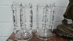 Pair Of Crystal And Clear Cut Glass Lusters | Antique & Vintage | Moonee Ponds Antiques | Australia Wide Delivery