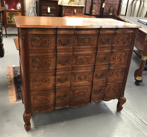 French Walnut Carved Chest Of Drawers