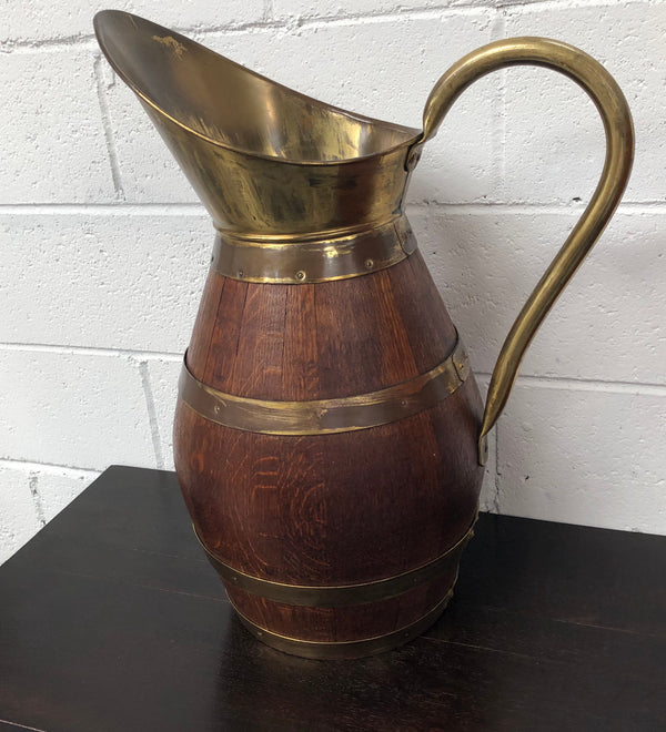 French Oak coopered with copper large wine jug. In good original condition.