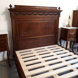 Henry II French Walnut 19th Century Queen Size bed