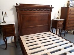 Henry II French Walnut 19th Century Queen Size bed | Antique & Vintage | Moonee Ponds Antiques | Australia Wide Delivery