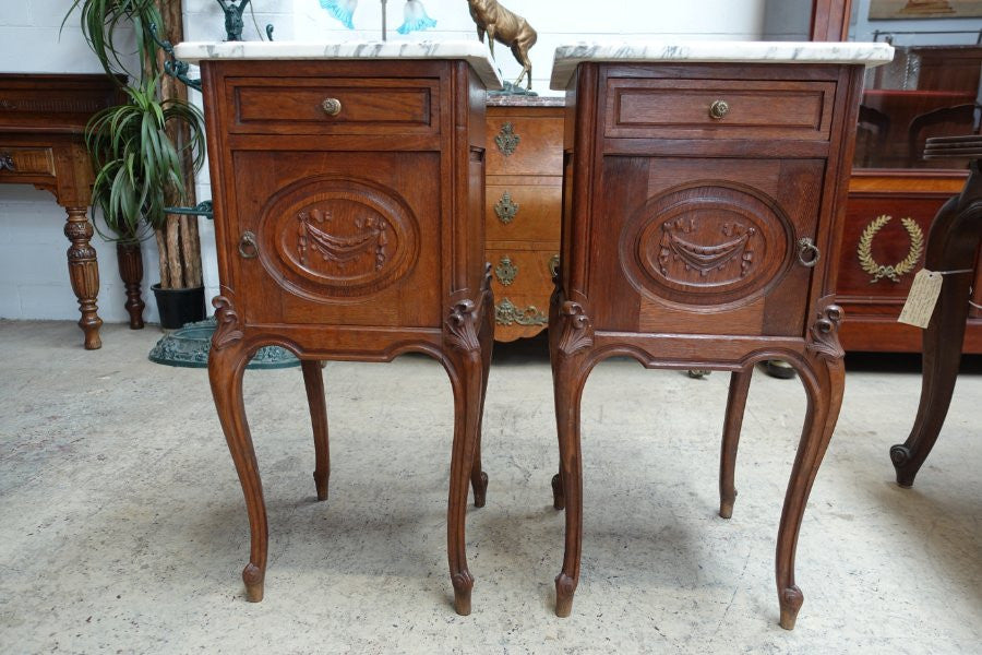 Pair Of French Oak Louis XV Style Bedsides