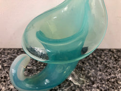 Murano Blue Glass Cornucopia Vase | Antique & Vintage | Moonee Ponds Antiques | Australia Wide Delivery