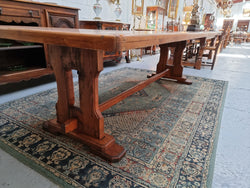 Reclaimed Pine & Oregon Stretcher Base Dining Table | Antique & Vintage | Moonee Ponds Antiques | Australia Wide Delivery