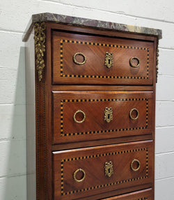 Louis XIV Style Tall Chest of Five Drawers With Marble Top | Antique & Vintage | Moonee Ponds Antiques | Australia Wide Delivery