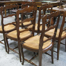 Set Of Six French Oak Chairs