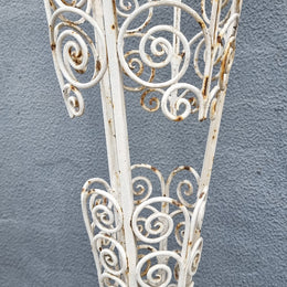 Lovely French rustic wrought iron planter stand with great detail. In good original condition. Circa 1890's