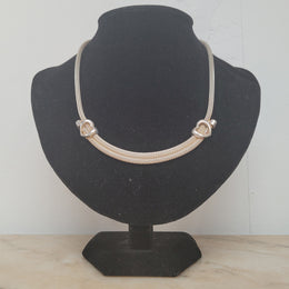 Beautiful Italian sterling silver woven double heart necklace. In good condition.