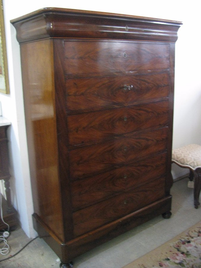French Flame Mahogany Chest of Drawers | Antique & Vintage | Moonee Ponds Antiques | Australia Wide Delivery
