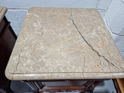 Pair of Louis XV Style Marble Top Walnut Bedside Cabinets | Antique & Vintage | Moonee Ponds Antiques | Australia Wide Delivery