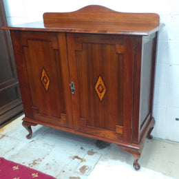 Australian Black Wood Art Deco Cabinet With Internal Storage