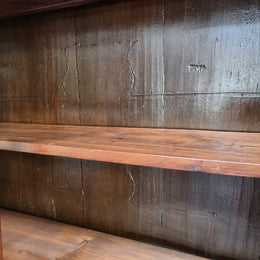 Beautiful 19th Century French Oak four door bookcase with 3 adjustable shelves and 1 fixed shelf in good detailed original condition.