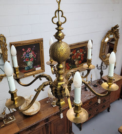 Stunning Six Arm French Bronze Chandelier | Antique & Vintage | Moonee Ponds Antiques | Australia Wide Delivery