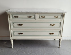 Charming Vintage French Louis 16th Style Original Chalk Painted Chest of Four Drawers | Antique & Vintage | Moonee Ponds Antiques | Australia Wide Delivery