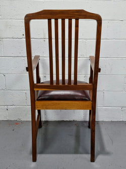 Black Wood Period Leather Seat Armchair | Antique & Vintage | Moonee Ponds Antiques | Australia Wide Delivery