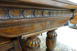 Large French Oak Square Parquetry Top Extension Table | Antique & Vintage | Moonee Ponds Antiques | Australia Wide Delivery