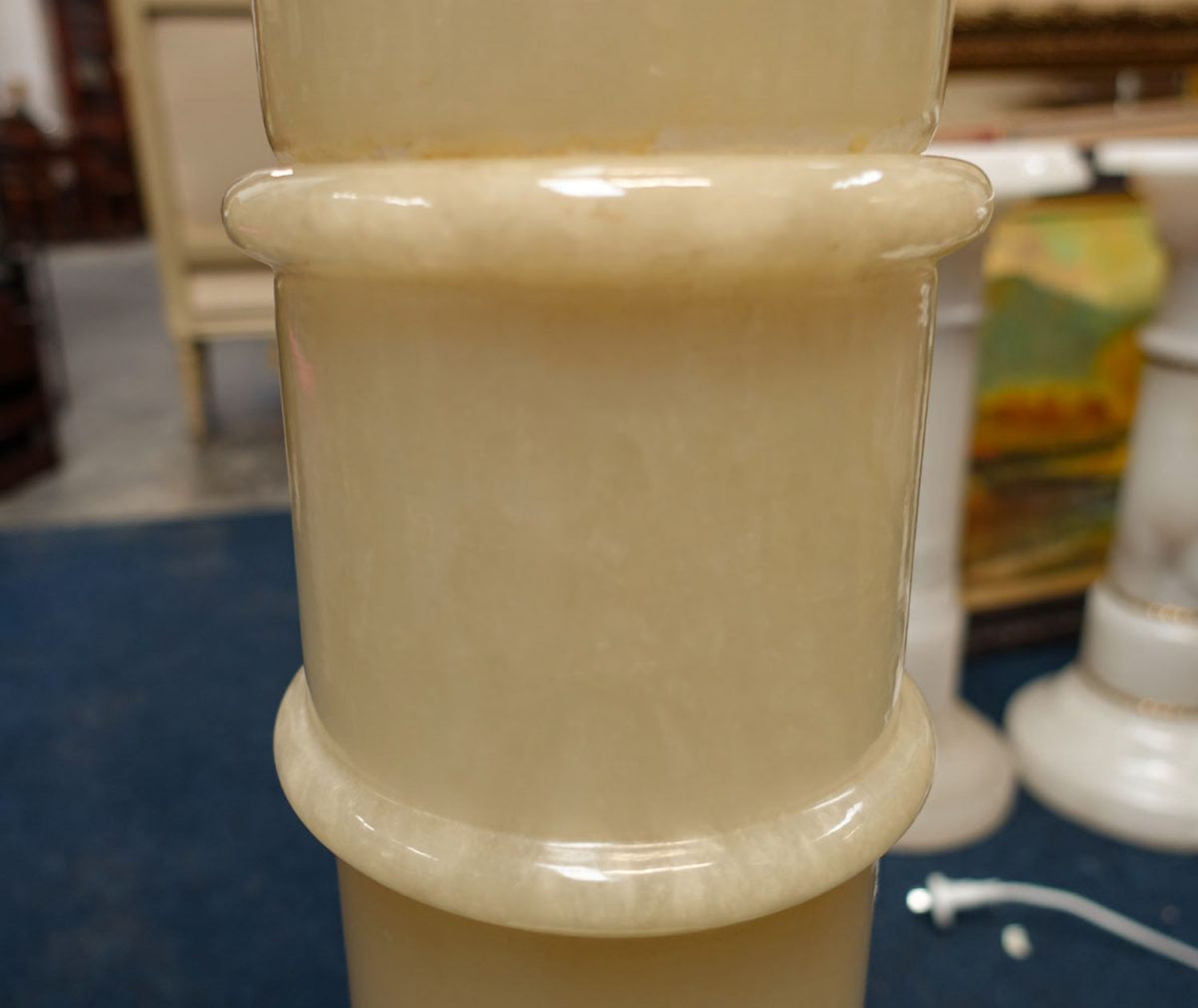 Large Vintage Italian Alabaster Pedestal