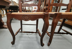 Set of Six Louis XV Style French Oak Rush Seat Dining Chairs | Antique & Vintage | Moonee Ponds Antiques | Australia Wide Delivery
