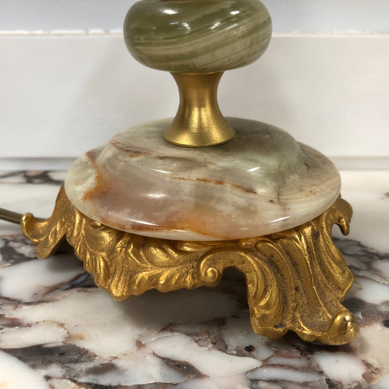 Pair of Vintage Onyx and Marble lamp bases