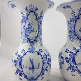 Pair Delftware Vases