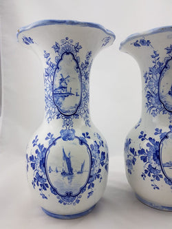 Pair Delftware Vases | Antique & Vintage | Moonee Ponds Antiques | Australia Wide Delivery