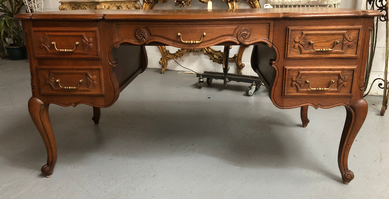 Lovely French oak Louis XVth style desk | Antique & Vintage | Moonee Ponds Antiques | Australia Wide Delivery