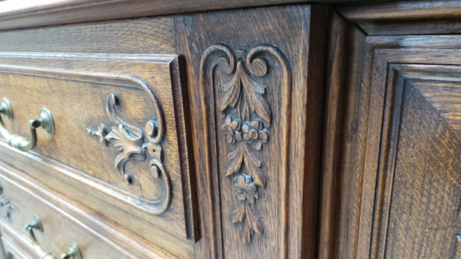 Carved French Oak Sideboard