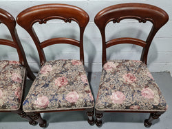 Set of Four Victorian Upholstered Cedar Balloon Back Chairs | Antique & Vintage | Moonee Ponds Antiques | Australia Wide Delivery