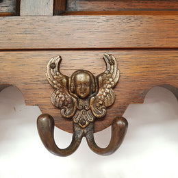 Vintage Highly Decorative French Carved Oak Coat Rack