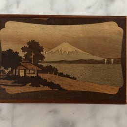 Vintage Marquetry Wooden Puzzle Box