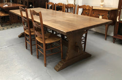 Long Original French Light Oak Farmhouse Table | Antique & Vintage | Moonee Ponds Antiques | Australia Wide Delivery