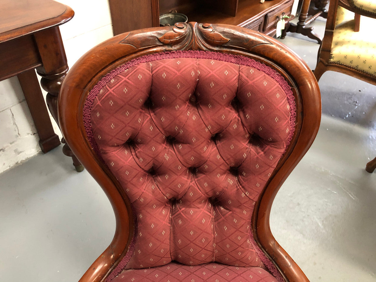 Victorian Mahogany Upholstered Bedroom Chair | Antique & Vintage | Moonee Ponds Antiques | Australia Wide Delivery
