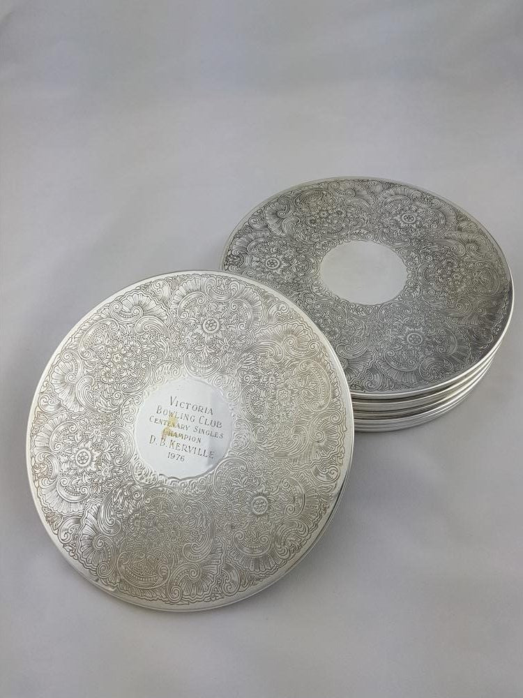 Set of Eight Hecworth Plate Coasters | Antique & Vintage | Moonee Ponds Antiques | Australia Wide Delivery