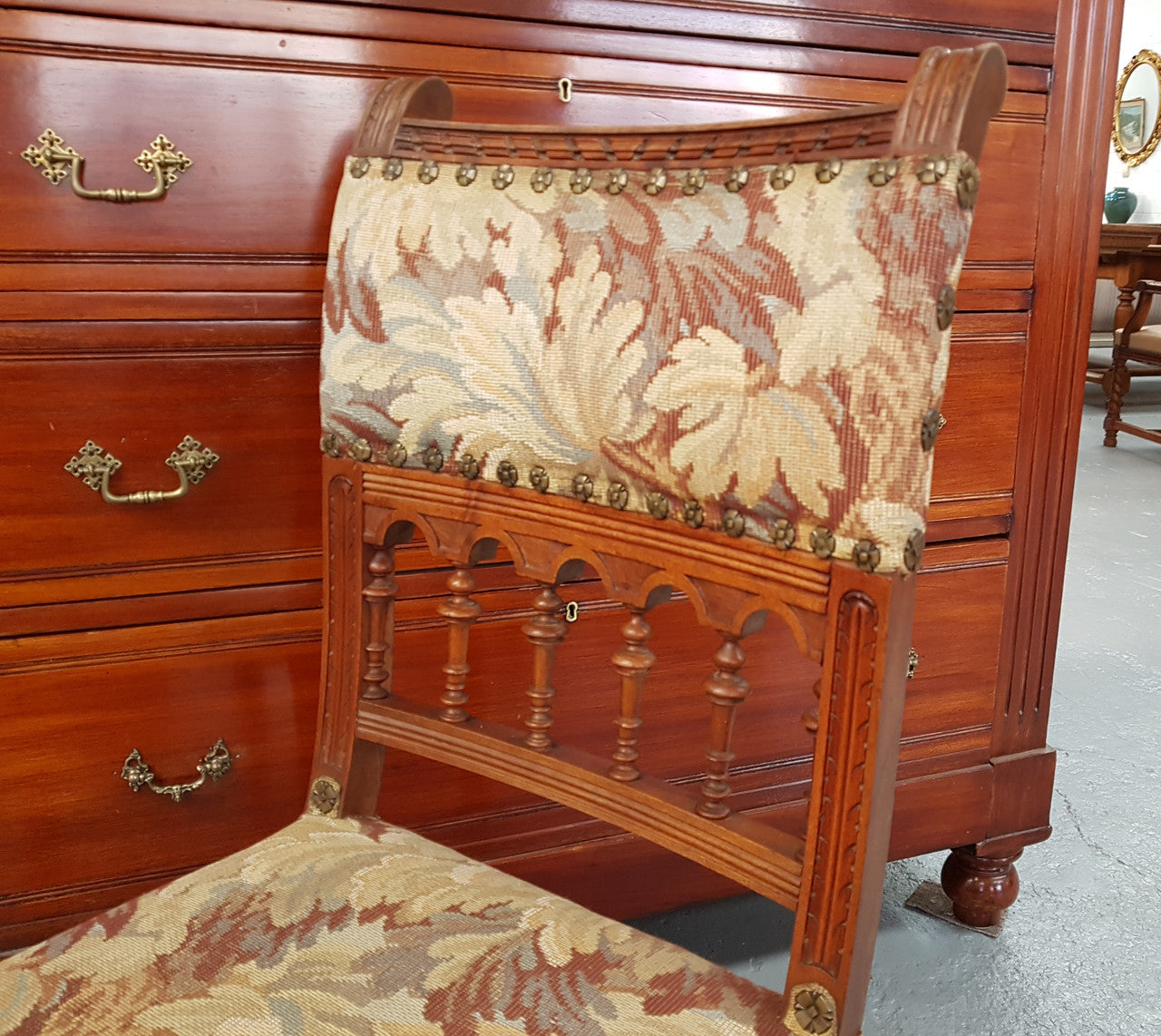 French Walnut Carved Chair