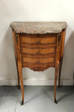 Single French Commode Marble Top Bedside With Ormolu Mounts | Antique & Vintage | Moonee Ponds Antiques | Australia Wide Delivery