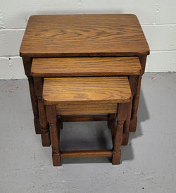 Lovely Tudor Oak Style Three Nest Tables | Antique & Vintage | Moonee Ponds Antiques | Australia Wide Delivery