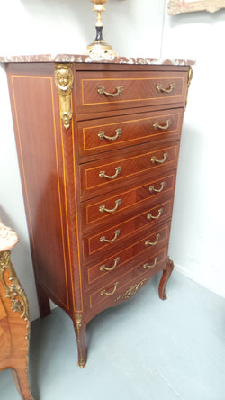 French Louis XV Style Mahogany Seven Drawer Semainier | Antique & Vintage | Moonee Ponds Antiques | Australia Wide Delivery