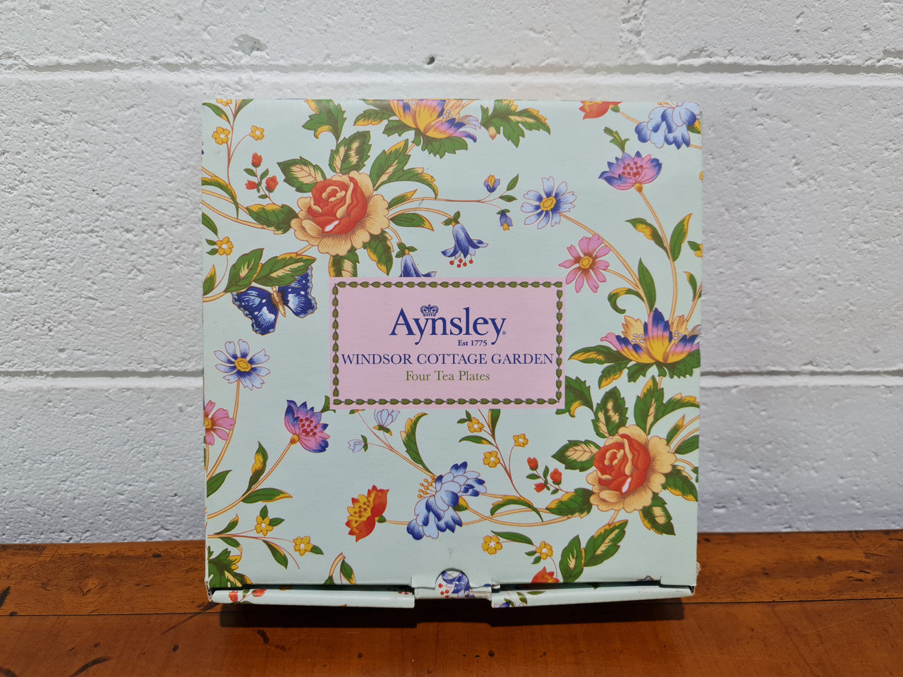 “Aynsley” Windsor Cottage Garden Set Of 4 Side Plates With Original Box | Antique & Vintage | Moonee Ponds Antiques | Australia Wide Delivery