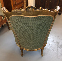 Charming Louis XV Glided Walnut Chair - Carved Bergère | Antique & Vintage | Moonee Ponds Antiques | Australia Wide Delivery