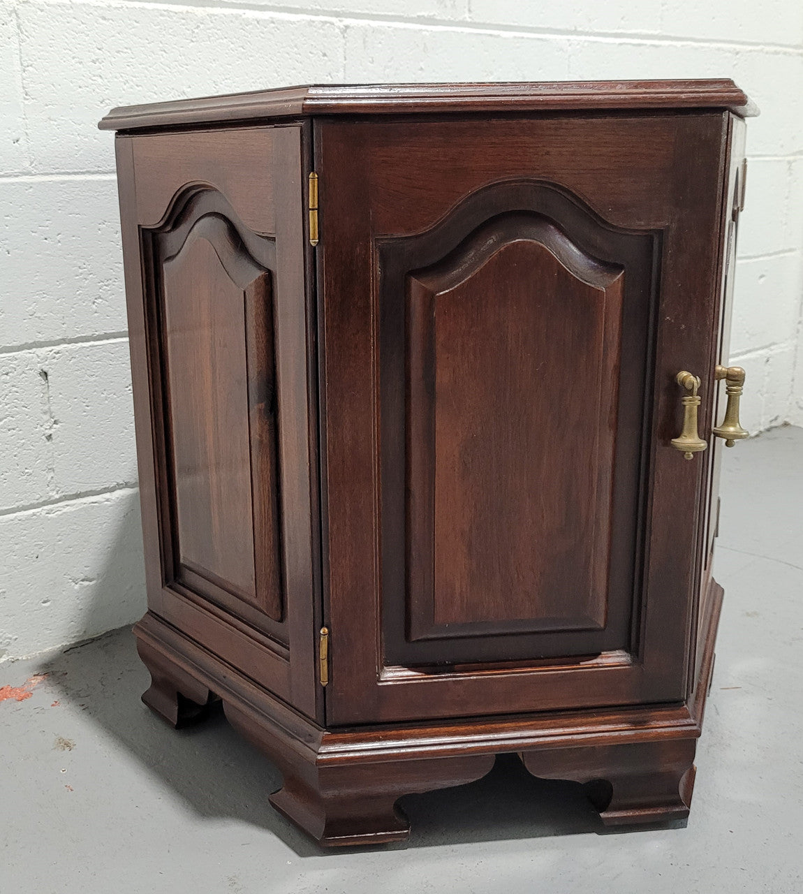 Hexagonal Mahogany Enclosed Side Cabinet With Two Doors | Antique & Vintage | Moonee Ponds Antiques | Australia Wide Delivery