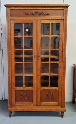 French Light Oak Two Door Bookcase With Four Adjustable Shelves | Antique & Vintage | Moonee Ponds Antiques | Australia Wide Delivery