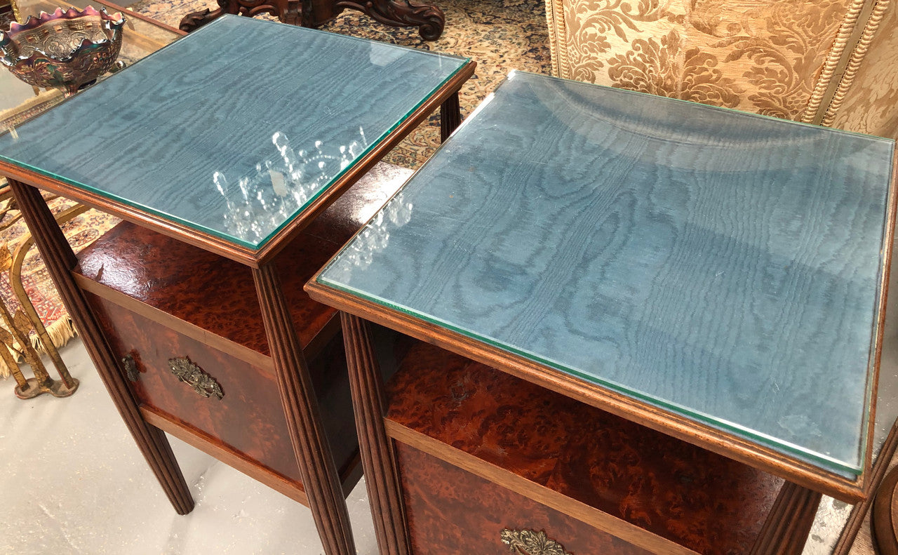 Amboyna Pair Of Bedsides | Antique & Vintage | Moonee Ponds Antiques | Australia Wide Delivery