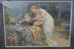 Framed Print Of Mother And Children Scene | Antique & Vintage | Moonee Ponds Antiques | Australia Wide Delivery