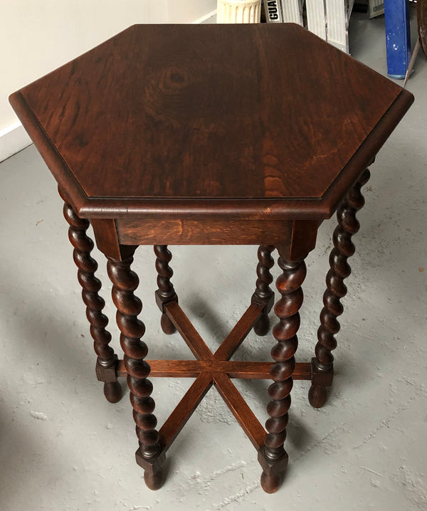 Rare Hexagonal Jacobean Style Table