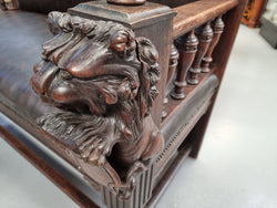 Fabulous 19th Century French Oak Grand Hall Seat | Antique & Vintage | Moonee Ponds Antiques | Australia Wide Delivery